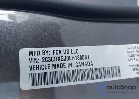 2020 Dodge Charger Scat Pack Rwd from USA, damaged, VIN 2C3CDXGJ0LH188581